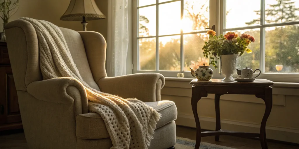 A comfortable home, an option when choosing between home care or a nursing home.