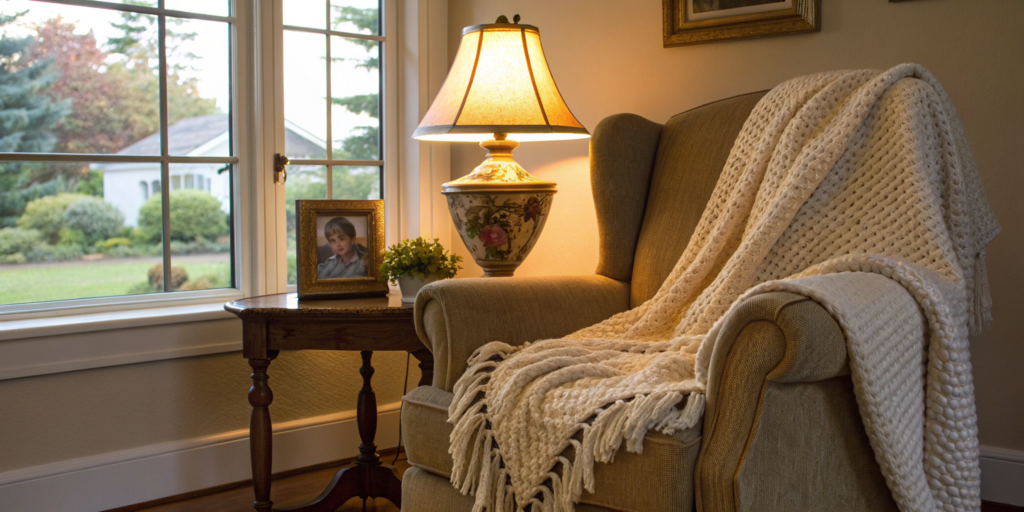 A peaceful living room, an ideal setting when finding home care for an Alzheimer's patient.