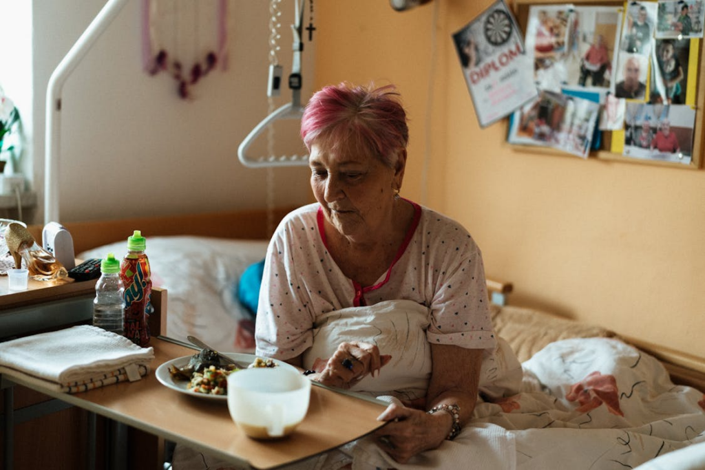 an elderly person at home